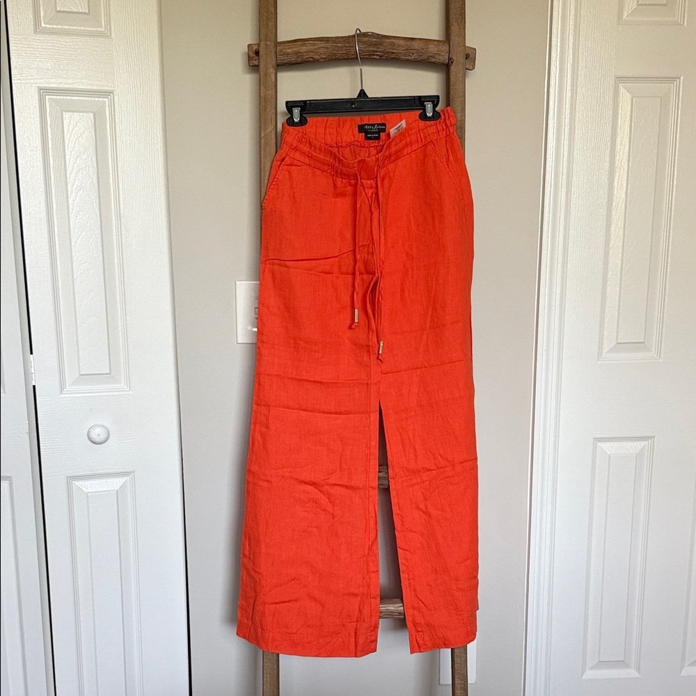 Guess by Marciano Bright Orange Linen Pant